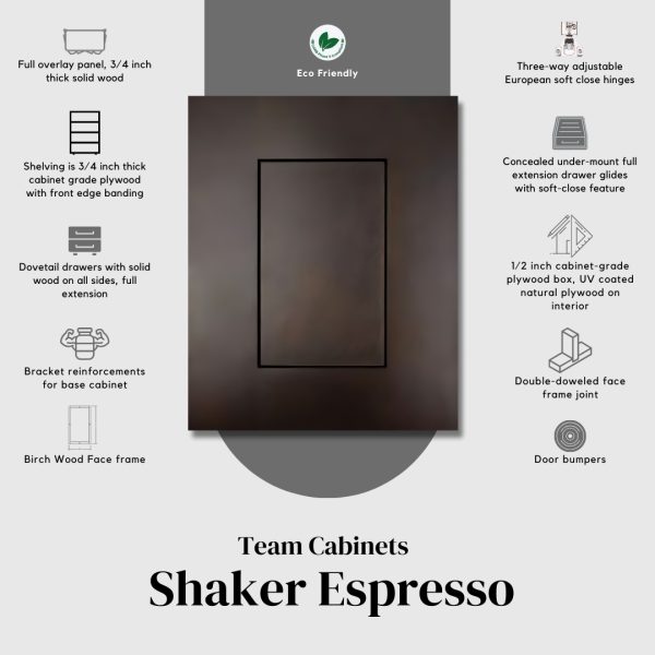 Team Cabinets Shaker Espresso