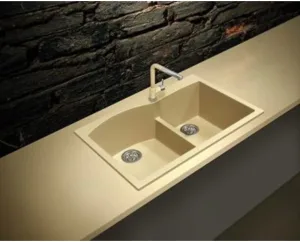 Q Roma 60 40 Low Divide Granite Composite Kitchen Sink 9